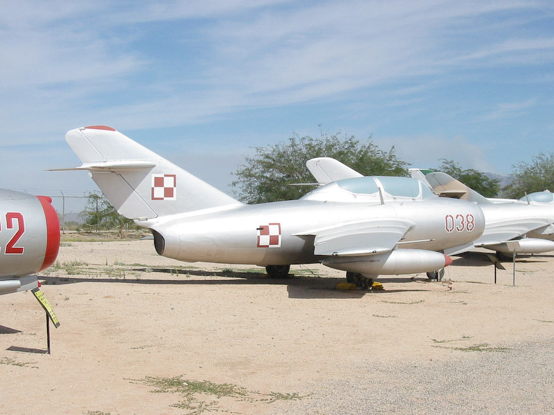 Mikoyan Guerevich MiG-15 UTI Soviet two-seat trainer, Pima Air and Space Museum, Tucson, Arizona.