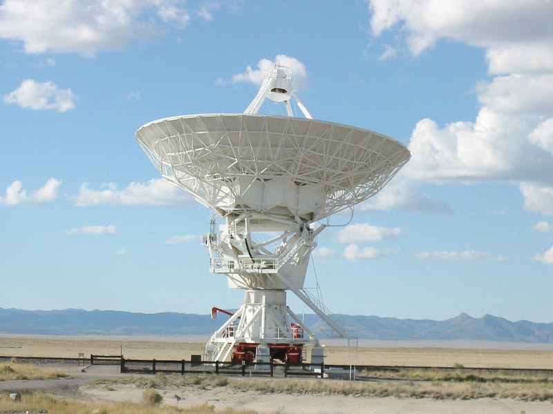 Each dish in the Very Large Array is 25 meters (82 feet) across.
