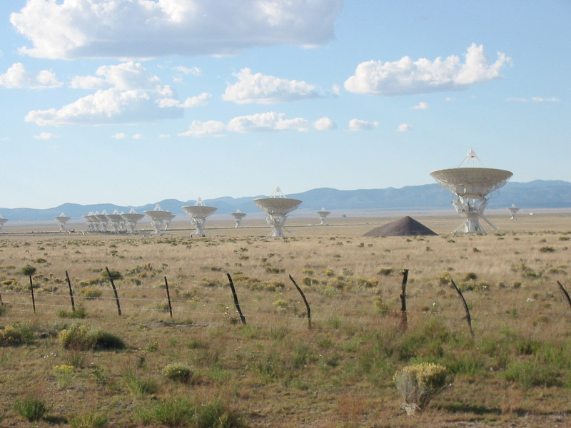 This photo shows 15 of the 27 dishes in the Very Large Array.