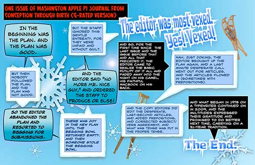 Cartoon: how the Washington Apple Pi Journal is produced