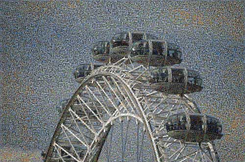 Very large photo mosaic of the London Eye