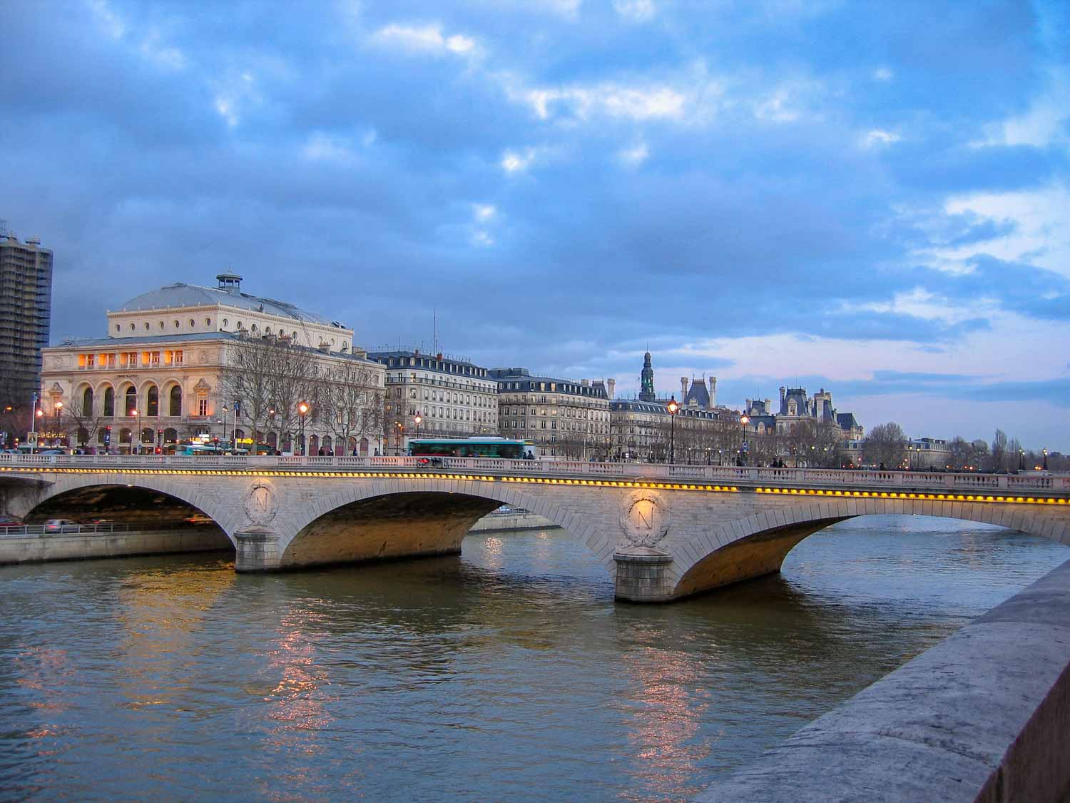 Along the River Seine at dusk