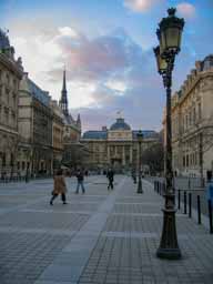 At the end of this very attractive street is the impressive Palais de Justice, or police station. This is on Ile de la Cite in the Seine River. © 2005 Lykara I. Charters