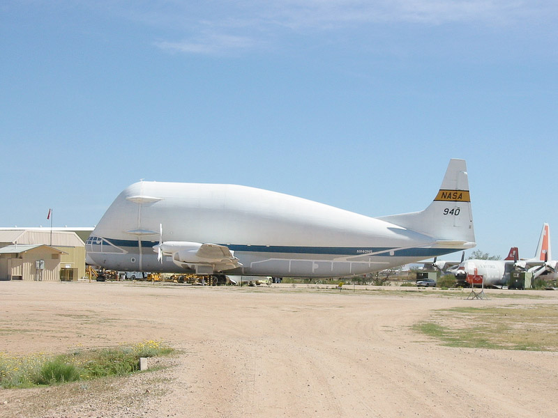 Aero Spacelines 377-SG Super Guppy, based on the Boeing C-97 (whichh is based on the B-29), Pima Air and Space Museum, Tucson, Arizona. It was designed to carry parts of the Saturn rocket used in the Apollo program.